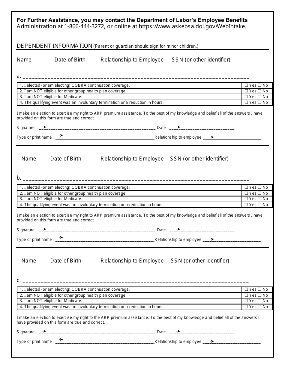 Request for Treatment as an Assistance Eligible Individual, Page 3