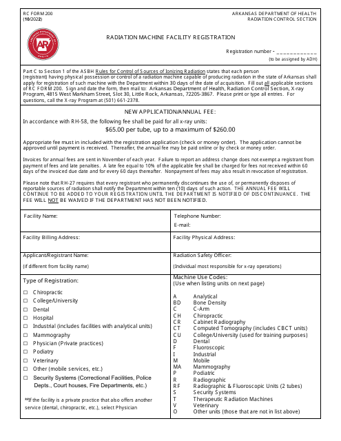 RC Form 200  Printable Pdf