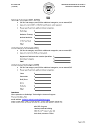 RC Form 700 Application for Licensure - Radiologic Technology Licensure Program - Arkansas, Page 4