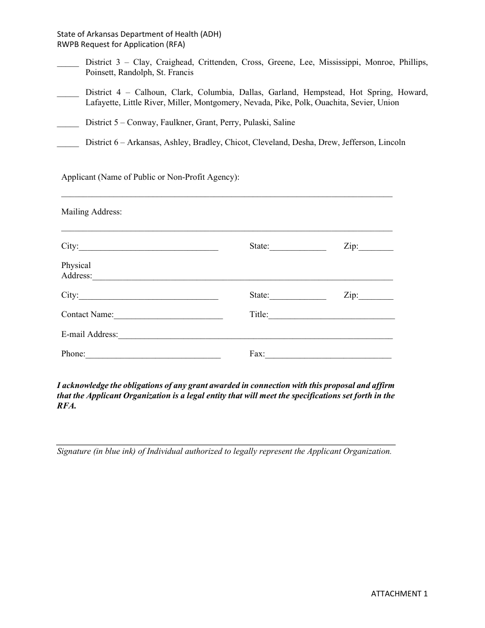 Attachment 1 Rwpb Request for Application - Arkansas, Page 2