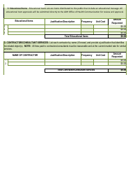 Tobacco Prevention &amp; Cessation Program Budget Justification Form - Arkansas, Page 3