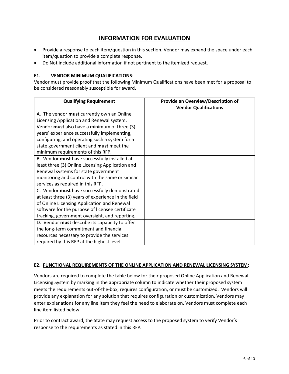 Form DH-23-0004 Technical Proposal Packet - Arkansas, Page 6