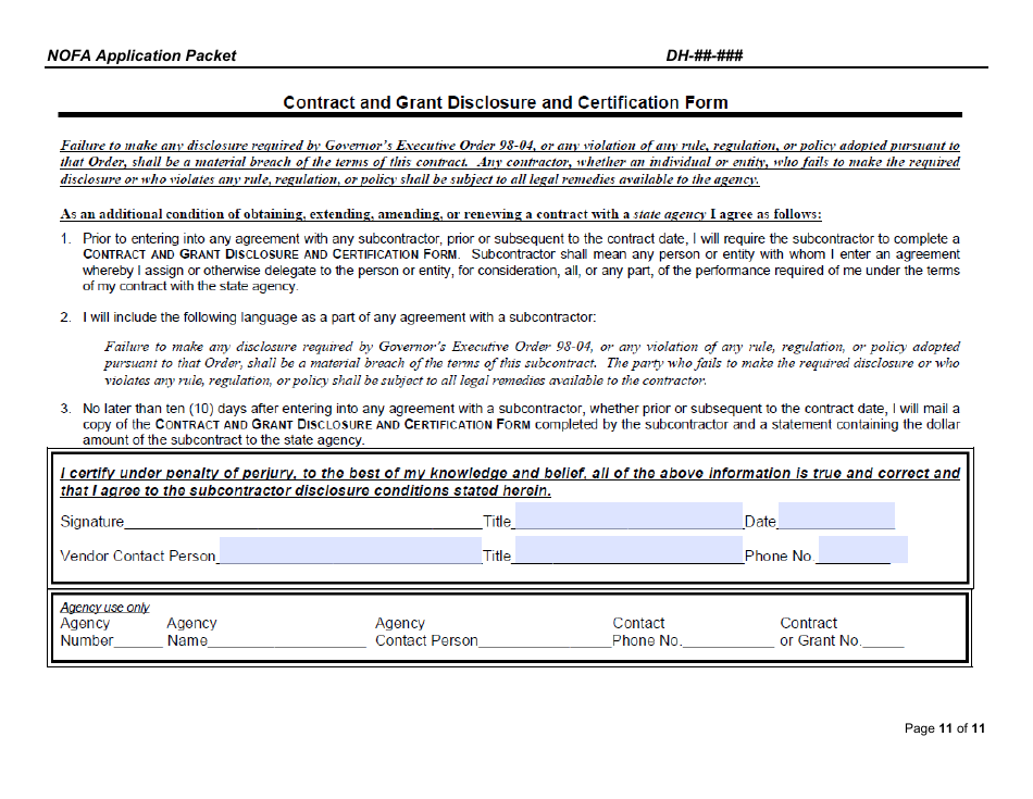 Form DH-23-0009 Application Packet - Arkansas, Page 11