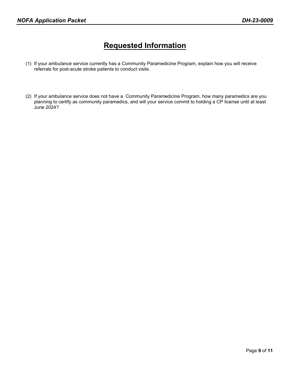 Form DH-23-0009 Application Packet - Arkansas, Page 9