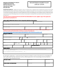 Document preview: Registered Hairstylist Application - Arkansas