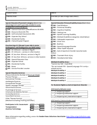 Document preview: Special Education Data Reporting Sheets - South Dakota