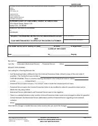 Form SUPCR1126 Request for Hearing on Protective Order Modification and 5 Day Written Notice to Office of the District Attorney - County of Santa Cruz, California