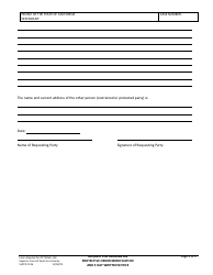 Form SUPCR1126 Request for Hearing on Protective Order Modification and 5 Day Written Notice to Office of the District Attorney - County of Santa Cruz, California, Page 2