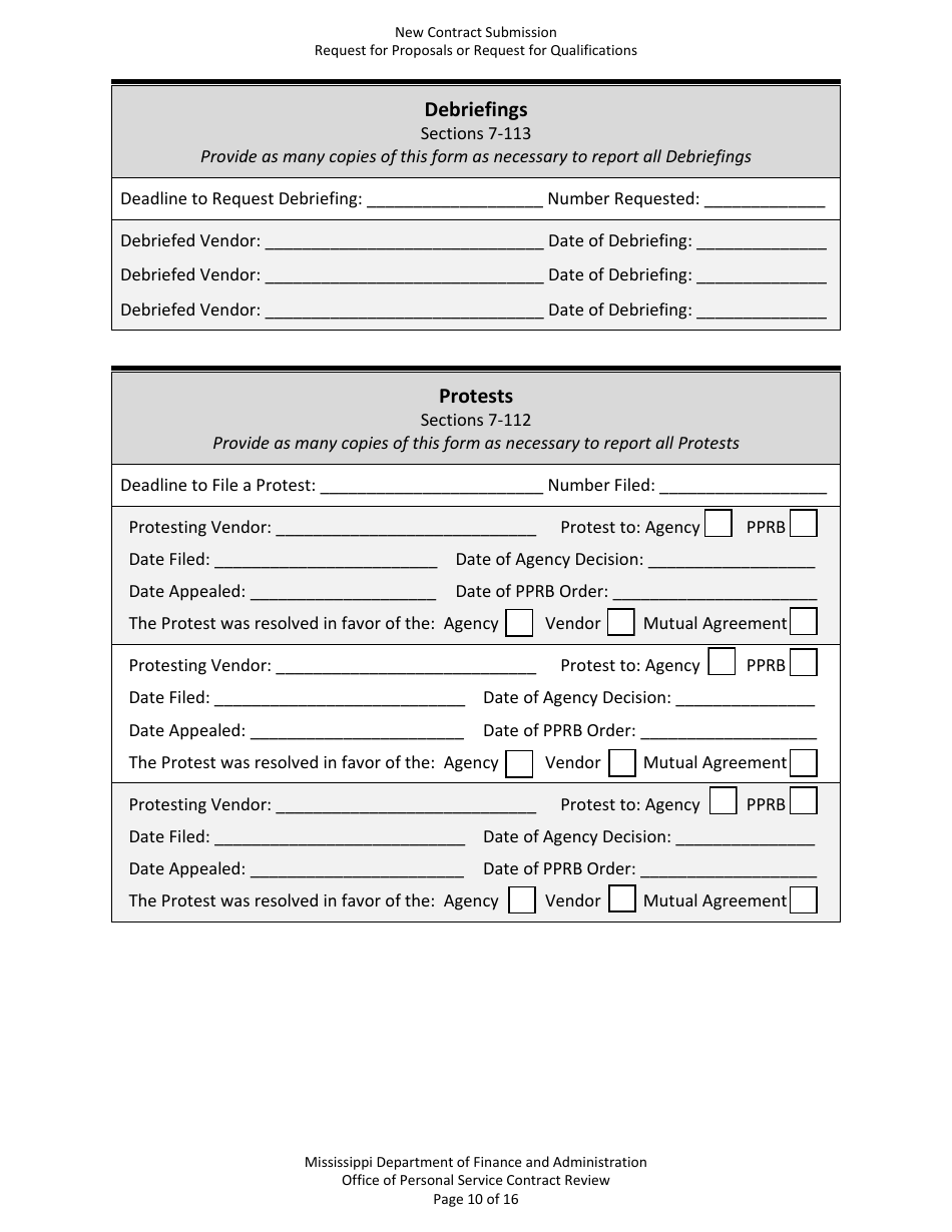New Contract Submission - Request for Proposals or Request for Qualifications - Mississippi, Page 10