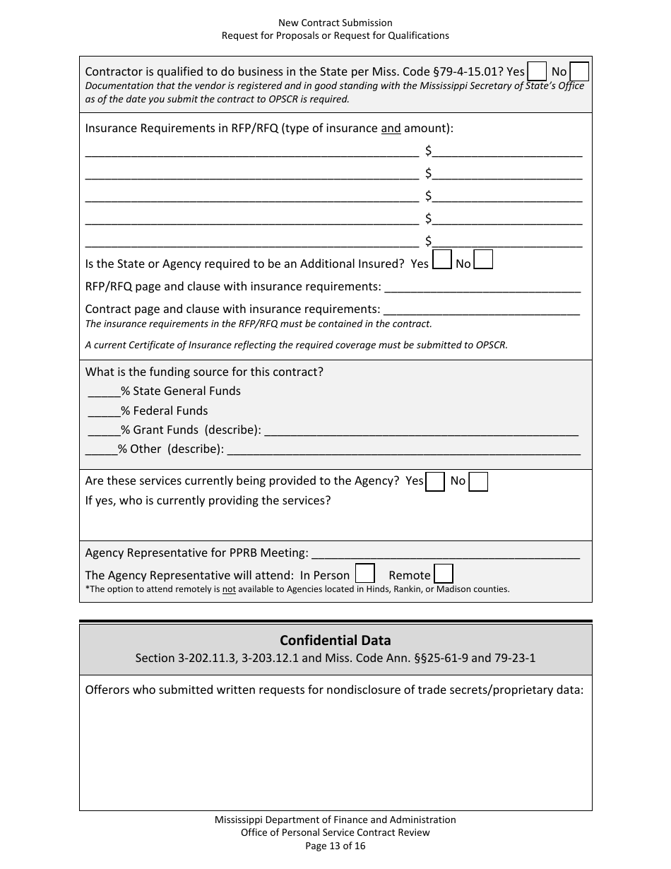 New Contract Submission - Request for Proposals or Request for Qualifications - Mississippi, Page 13