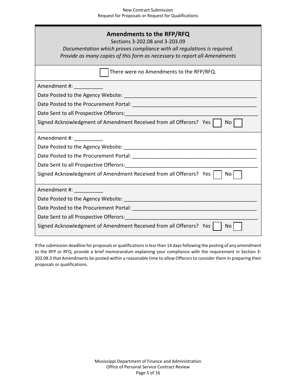 New Contract Submission - Request for Proposals or Request for Qualifications - Mississippi, Page 5