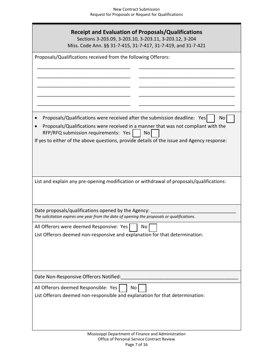 New Contract Submission - Request for Proposals or Request for Qualifications - Mississippi, Page 7