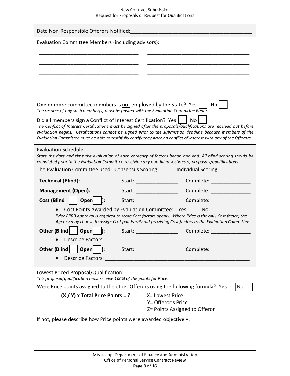 New Contract Submission - Request for Proposals or Request for Qualifications - Mississippi, Page 8