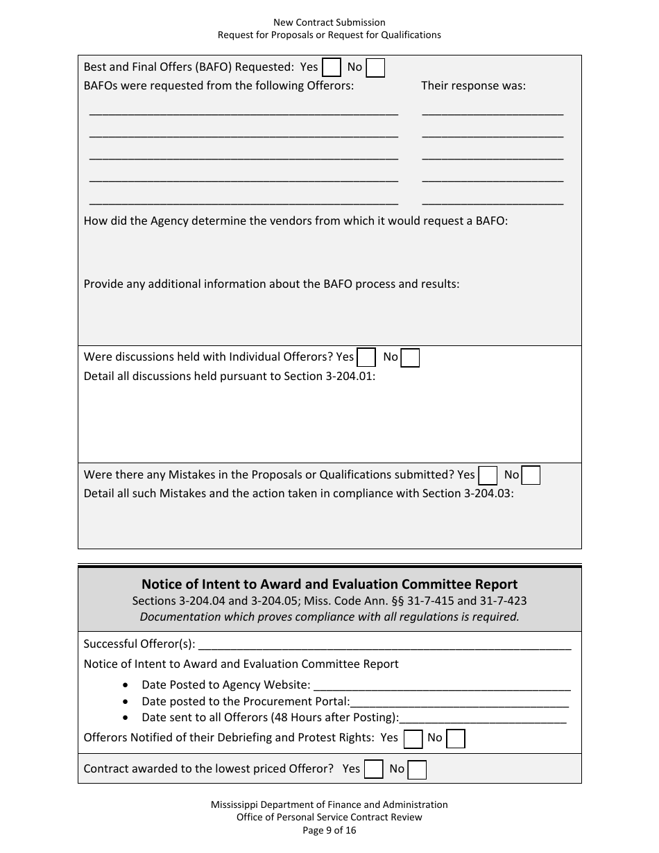New Contract Submission - Request for Proposals or Request for Qualifications - Mississippi, Page 9