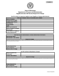 Document preview: Supplier/Grantee Self-service Request for Change Form - Mississippi