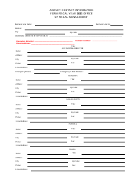 Agency Contact Information Form - Mississippi