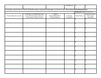 Form M55 Architect-Engineer Related Services for Specific Project Questionnaire - Mississippi, Page 8