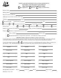 Document preview: DNR Form B-141 Boat Dealer License Application - Maryland