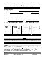 2023 Maryland Application For Maryland Forest Products Operators   Application For Maryland Forest Products Operators License Maryland 