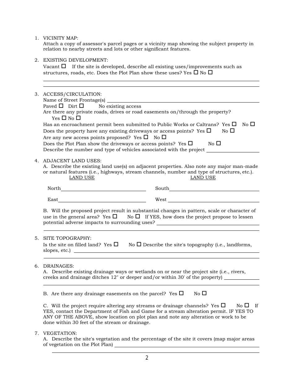 Lot Line Adjustment Application - Mono County, California, Page 6
