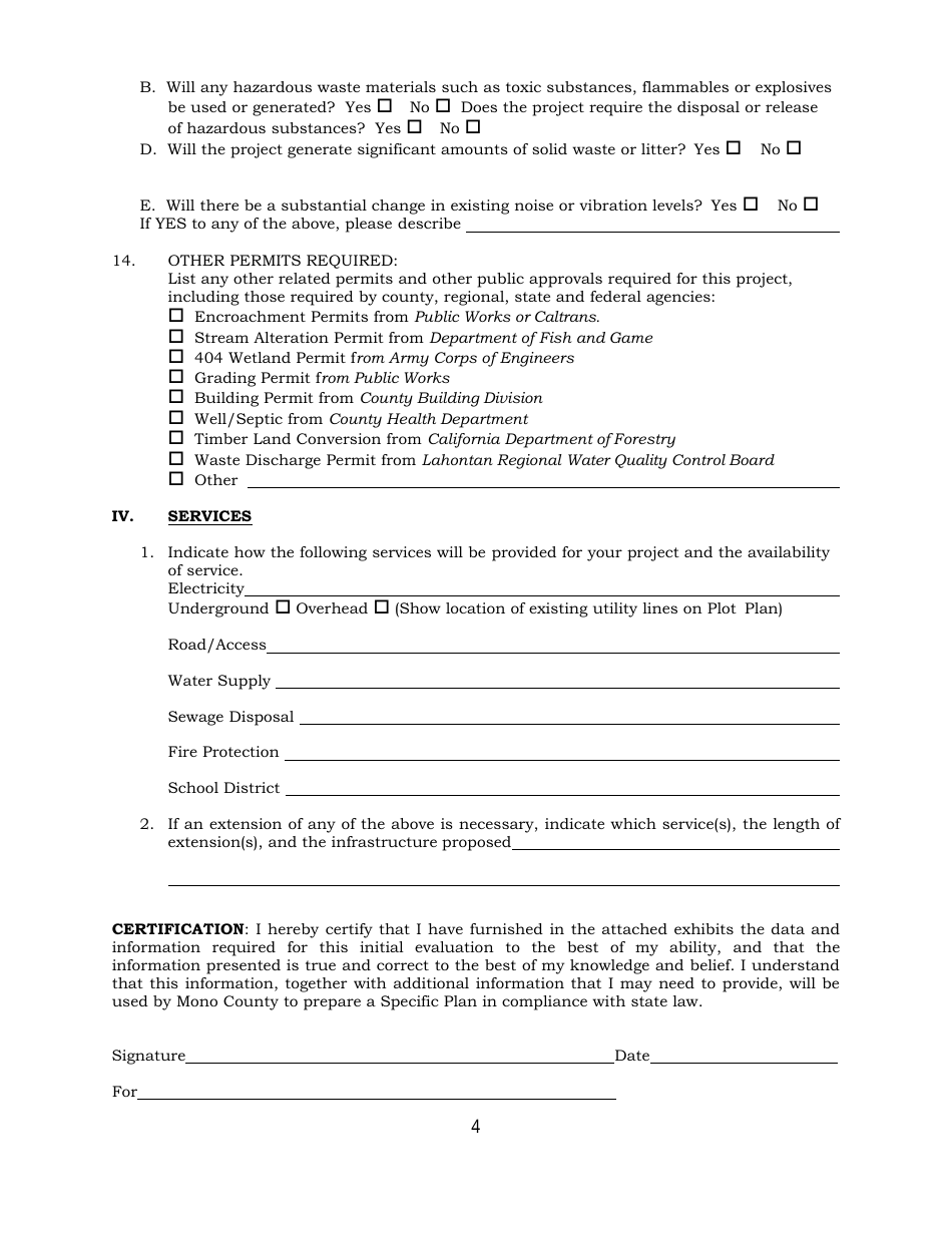 Lot Line Adjustment Application - Mono County, California, Page 8