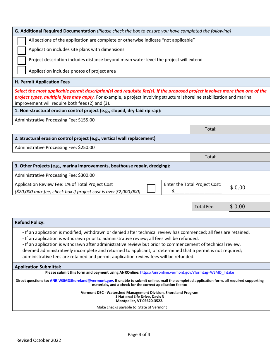 Lake Encroachment Permit Application - Vermont, Page 4