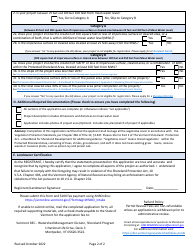 Shoreland Project Registration Application - Vermont, Page 2