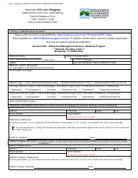 Document preview: Determination and Class I Rulemaking Petition Database Form - Vermont Wetlands Program - Vermont