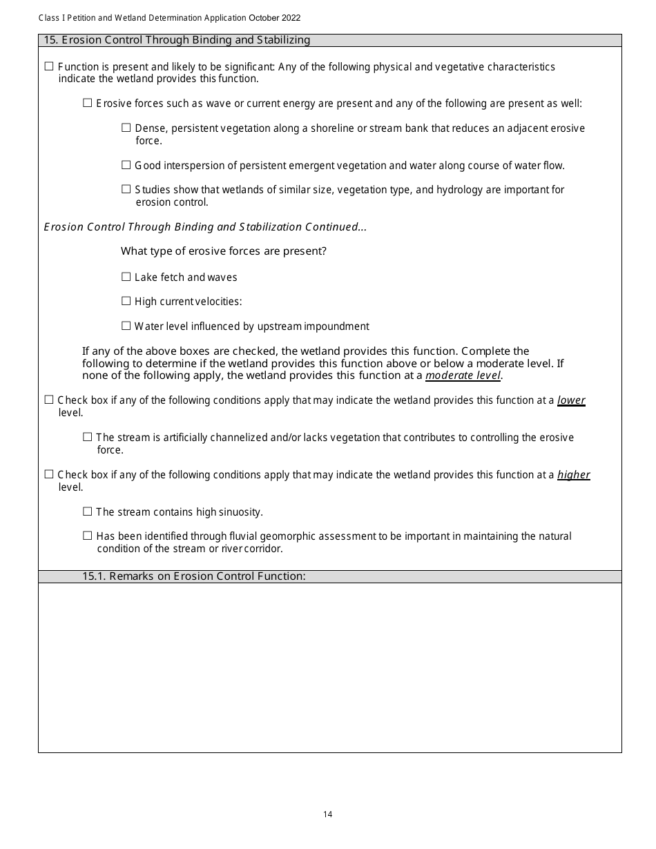 Determination and Class I Rulemaking Petition Database Form - Vermont Wetlands Program - Vermont, Page 14