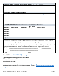 Part 1 Section 401 Water Quality Certification Pre-application Form - Vermont, Page 3