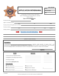 Document preview: Application Withdrawal - Arizona