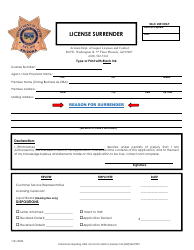 Document preview: License Surrender - Arizona