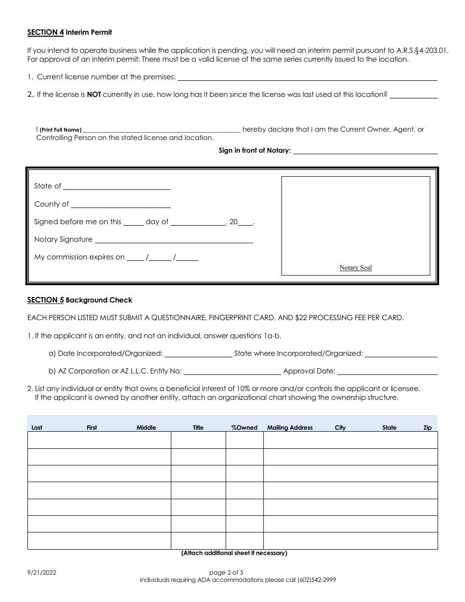 Transfer Series 6 Bar License - Arizona, Page 2