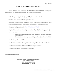 Dental License by Regional Exam Application - Alabama, Page 10