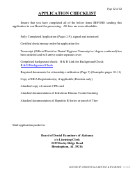 Dental/Dental Hygiene License by Credentials Application - Alabama, Page 12