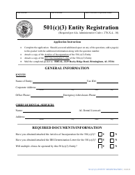 Document preview: 501(C)(3) Entity Registration Form - Alabama
