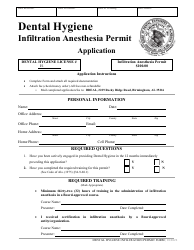 Document preview: Dental Hygiene Infiltration Anesthesia Permit Application - Alabama