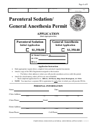 Parenteral Sedation/General Anesthesia Permit Application - Alabama