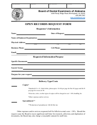 Document preview: Open Records Request Form - Alabama