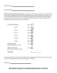 Barber Shop License Renewal Application - South Dakota, Page 2