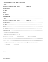 Complaint Form - South Dakota, Page 2