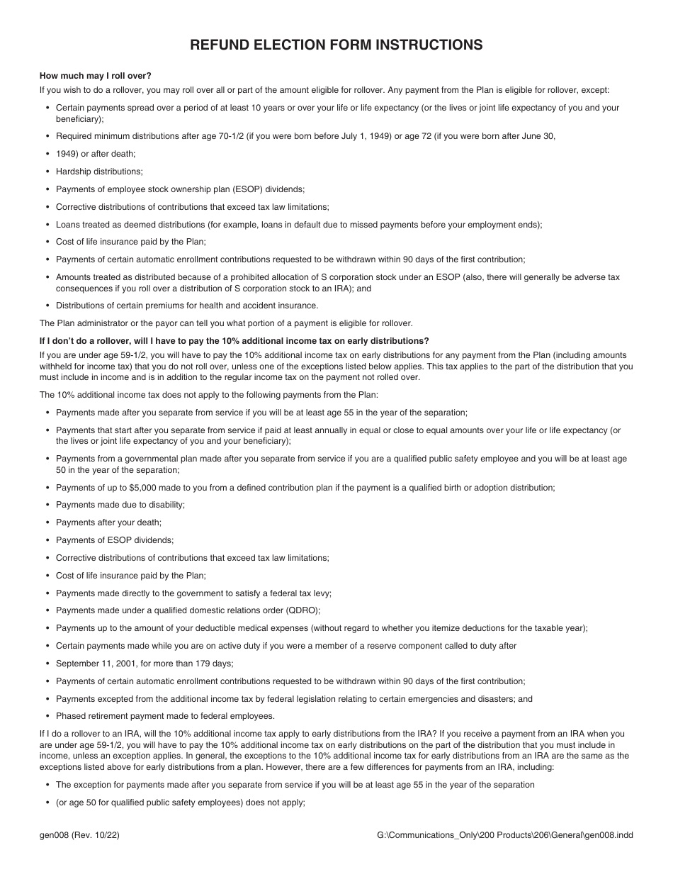 Form GEN008 Refund Election (Pers Tier I / II / Iii, Trs Tier I / II, Jrs) - Alaska, Page 4