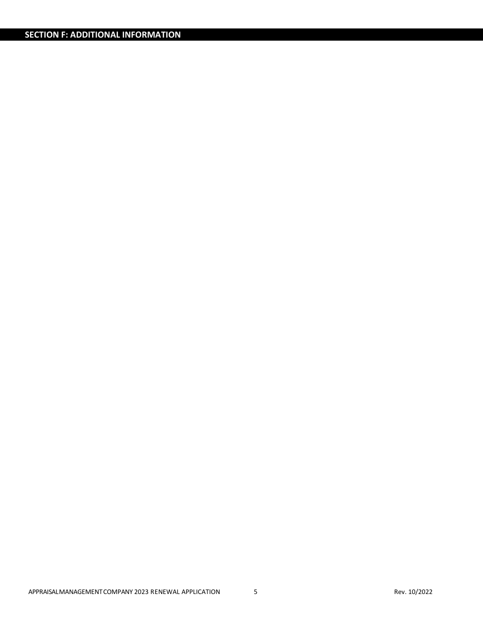Appraisal Management Company Renewal Application - South Dakota, Page 5