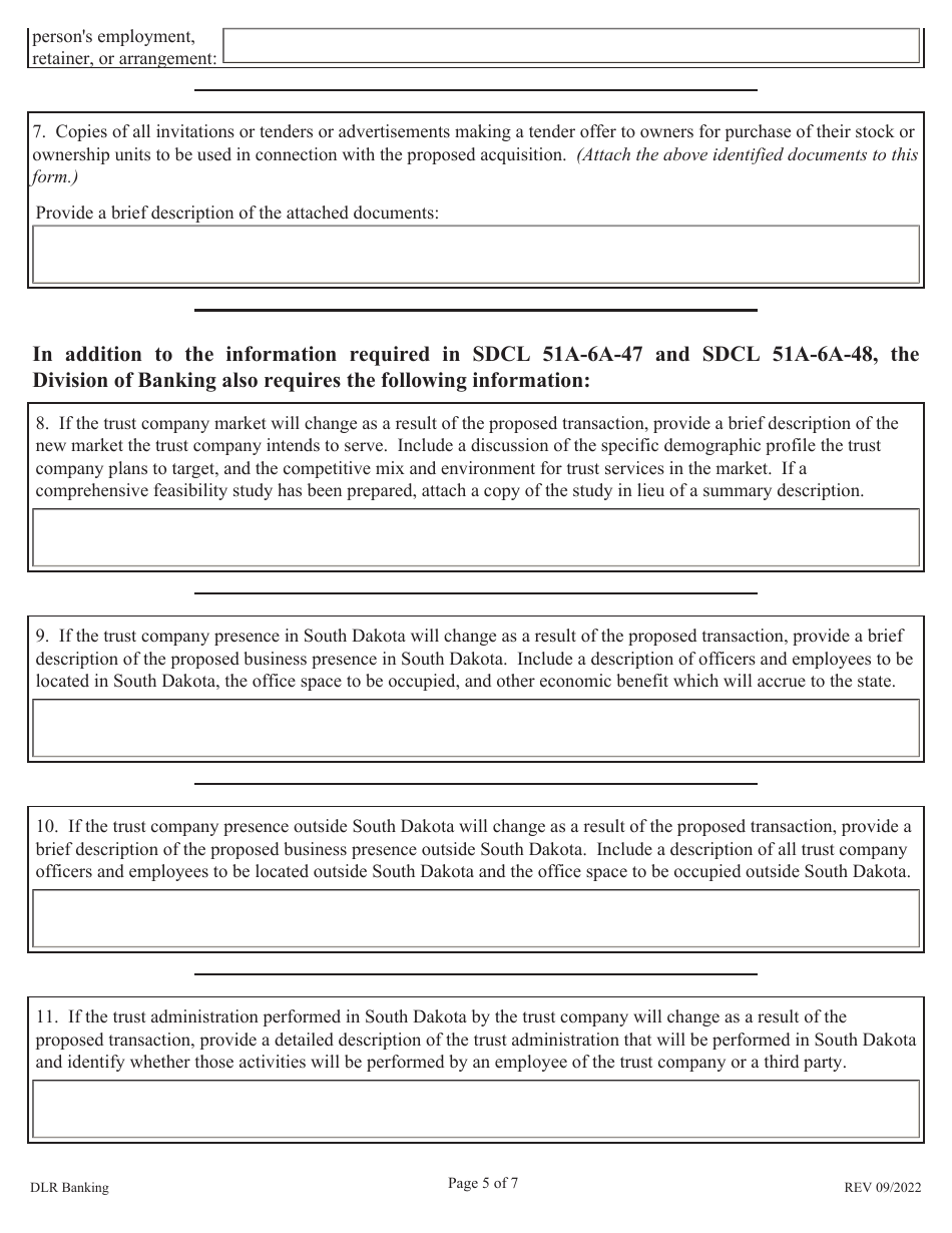 Change in Control Notice - South Dakota, Page 5