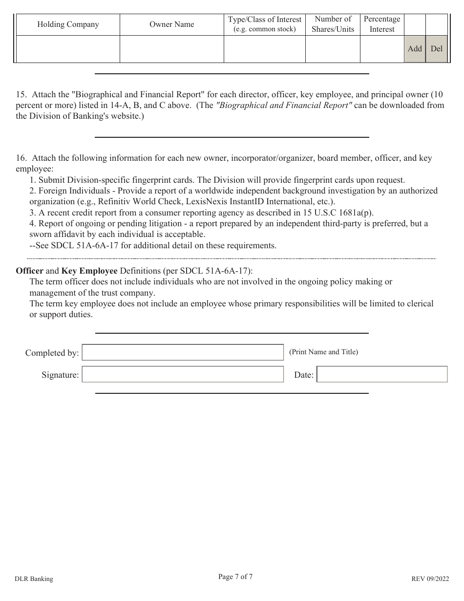 Change in Control Notice - South Dakota, Page 7