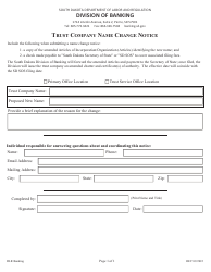 Document preview: Trust Company Name Change Notice - South Dakota