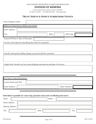 Document preview: Trust Service Office Surrender Notice - South Dakota
