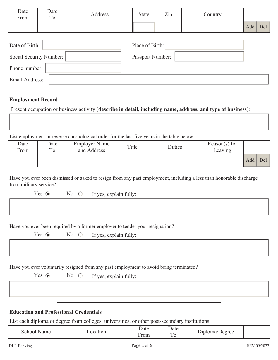 Biographical and Financial Report - South Dakota, Page 2