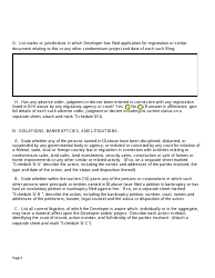 SD Form 0263 Application for Registration and Notice of Intention to Sell Condominium - South Dakota, Page 3