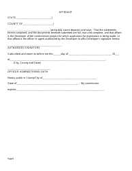 SD Form 0263 Application for Registration and Notice of Intention to Sell Condominium - South Dakota, Page 8